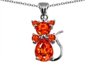 Original Star K™ Cat Pendant With Simulated Mexican Fire Opal