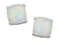 Tommaso Design™ 7mm Cushion Cut Genuine Opal Earrings Studs