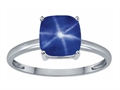 Tommaso Design™ Created Star Sapphire 7mm Cushion Cut Solitaire Engagement Ring