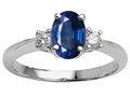 Tommaso Design™ Genuine Oval Sapphire Engagement Ring