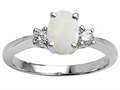 Tommaso Design™ Genuine 8x6 Oval Opal Engagement Ring