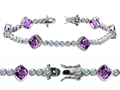 Original Star K™ High End Tennis Bracelet With 6pcs 7mm Cushion Cut Genuine Amethyst