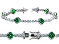 Original Star K™ High End Tennis Bracelet With 6pcs 7mm Cushion Cut Simulated Emerald