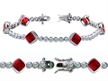 Original Star K™ High End Tennis Bracelet With 6pcs 7mm Cushion Cut Lab Created Ruby