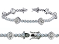 Original Star K™ High End Tennis Bracelet With 6pcs 7mm Cushion Cut Genuine White Topaz