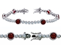 Original Star K™ High End Tennis Bracelet With 6pcs 6mm Round Genuine Garnet