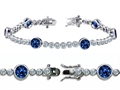 Original Star K™ High End Tennis Bracelet With 6pcs 6mm Round Lab Created Sapphire