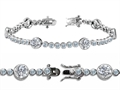 Original Star K™ High End Tennis Bracelet With 6pcs 6mm Genuine Round White Topaz