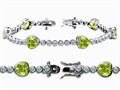 Original Star K™ High End Tennis Bracelet With 6pcs 7mm Genuine Heart Peridot