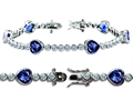 Original Star K™ High End Tennis Bracelet With 6pcs 7mm Heart Shape Created Sapphire