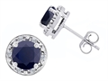 Original Star K™ Genuine 7mm Round Black Sapphire and Diamond earring Studs