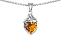 Original Star K™ Loving Mother With Child Family Pendant With Genuine Heart Shape Citrine