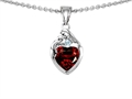 Original Star K™ Loving Mother With Child Family Pendant With Genuine Heart Shape Garnet