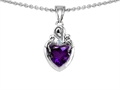 Original Star K™ Loving Mother With Children Pendant With Genuine Heart Shape Amethyst