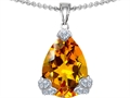 Original Star K™ Pear Shape Simulated Citrine And Cubic Zirconia Pendant