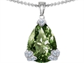 Original Star K™ Large 11x17 Pear Shape Simulated Green Sapphire Designer Pendant