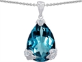 Original Star K™ Pear Shape Simulated Blue Topaz And Cubic Zirconia Pendant