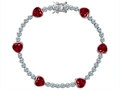 Original Star K™ Classic Heart Shape 7mm Lab Created Ruby Tennis Bracelet