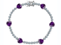 Original Star K™ Classic Heart Shape Genuine Amethyst Tennis Bracelet In