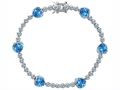 Original Star K™ Classic Heart Shape 7mm Simulated Blue Topaz Tennis Bracelet