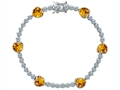 Original Star K™ Classic Heart Shape Genuine Citrine Tennis Bracelet In