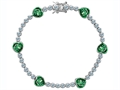 Original Star K™ Classic Heart Shape 7mm Simulated Emerald Tennis Bracelet