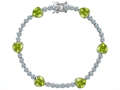 Original Star K™ Classic Heart Shape Genuine Peridot Tennis Bracelet In