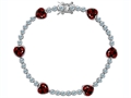 Original Star K™ Classic Heart Shape 7mm Genuine Garnet Tennis Bracelet