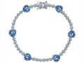 Original Star K™ Classic Heart Shape 7mm Simulated Aquamarine Tennis Bracelet