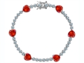 Original Star K™ Classic Heart Shape 7mm Simulated Mexican Fire Opal Tennis Bracelet