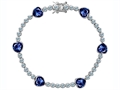 Original Star K™ Classic Heart Shape 7mm Created Sapphire Tennis Bracelet