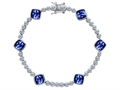 Original Star K™ Classic Cushion Cut 7mm Created Sapphire Tennis Bracelet
