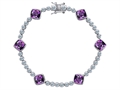 Original Star K™ Classic Cushion Cut 7mm Genuine Amethyst Tennis Bracelet