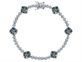 Original Star K™ Classic Cushion Cut 7mm Rainbow Mystic Topaz Tennis Bracelet