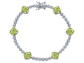 Original Star K™ Classic Cushion Cut 7mm Genuine Peridot Tennis Bracelet