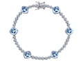 Original Star K™ Classic Cushion Cut 7mm Simulated Aquamarine Tennis Bracelet