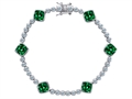 Original Star K™ Classic Cushion Cut 7mm Simulated Emerald Tennis Bracelet