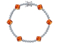 Original Star K™ Classic Cushion Cut 7mm Simulated Mexican Fire Opal Tennis Bracelet