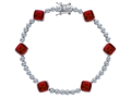 Original Star K™ Classic Cushion Cut 7mm Created Ruby Tennis Bracelet