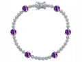 Original Star K™ Classic Round 6mm Genuine Amethyst Tennis Bracelet