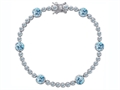 Original Star K™ Classic Round 6mm Simulated Aquamarine Tennis Bracelet
