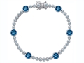 Original Star K™ Classic Round 6mm Simulated Blue Topaz Tennis Bracelet