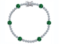 Original Star K™ Classic Round 6mm Simulated Green Tennis Bracelet