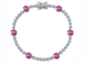 Original Star K™ Classic Round 6mm Created Pink Sapphire Tennis Bracelet