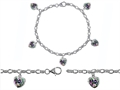Original Star K™ High End Tennis Charm Bracelet With 5pcs 7mm Heart Shape Mystic Topaz