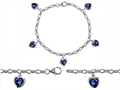 Original Star K™ High End Tennis Charm Bracelet With 5pcs 7mm Heart Shape Lab Created Sapphire