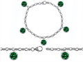 Original Star K™ High End Tennis Charm Bracelet With 5pcs 7mm Round Simulated Emerald