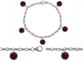 Original Star K™ High End Tennis Charm Bracelet With 5pcs 7mm Round Genuine Garnet