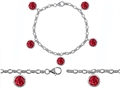 Original Star K™ High End Tennis Charm Bracelet With 5pcs 7mm Round Lab Created Ruby