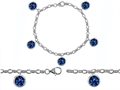 Original Star K™ High End Tennis Charm Bracelet With 5pcs 7mm Round Lab Created Sapphire